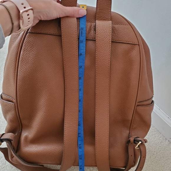 Michael Kors Brown Abbey Pebbled Leather Backpack - Picture 5 of 16